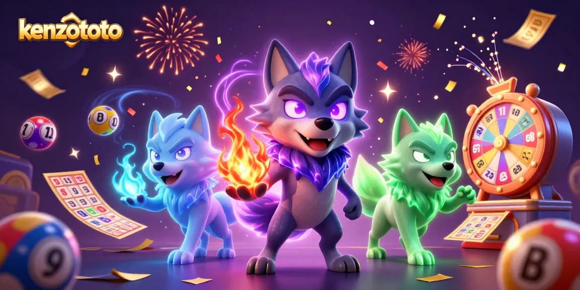 Experience kenzototo with thrilling lottery balls and ghostly wolves in an energetic casino setting.
