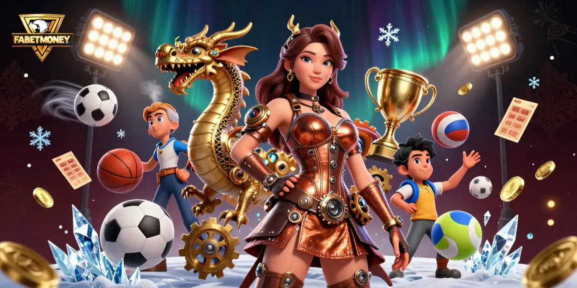 Experience the thrill of FABETMONEY with dynamic sports betting elements and a captivating steampunk theme.