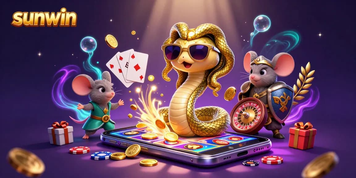Experience thrilling gameplay with sunwin in our 3D casino illustration featuring dynamic game elements.