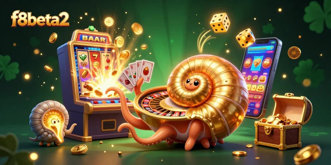 Experience excitement at f8beta2 with a dazzling casino scene featuring vibrant characters and jackpot bursts.