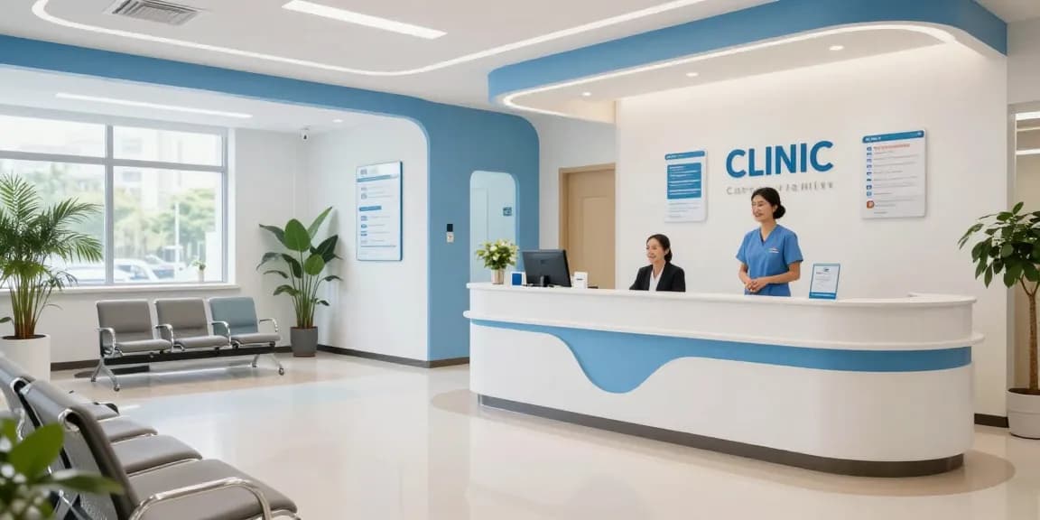 "David Hoffmeister reviews featured in a medical clinic showcasing patient care and wellness services."