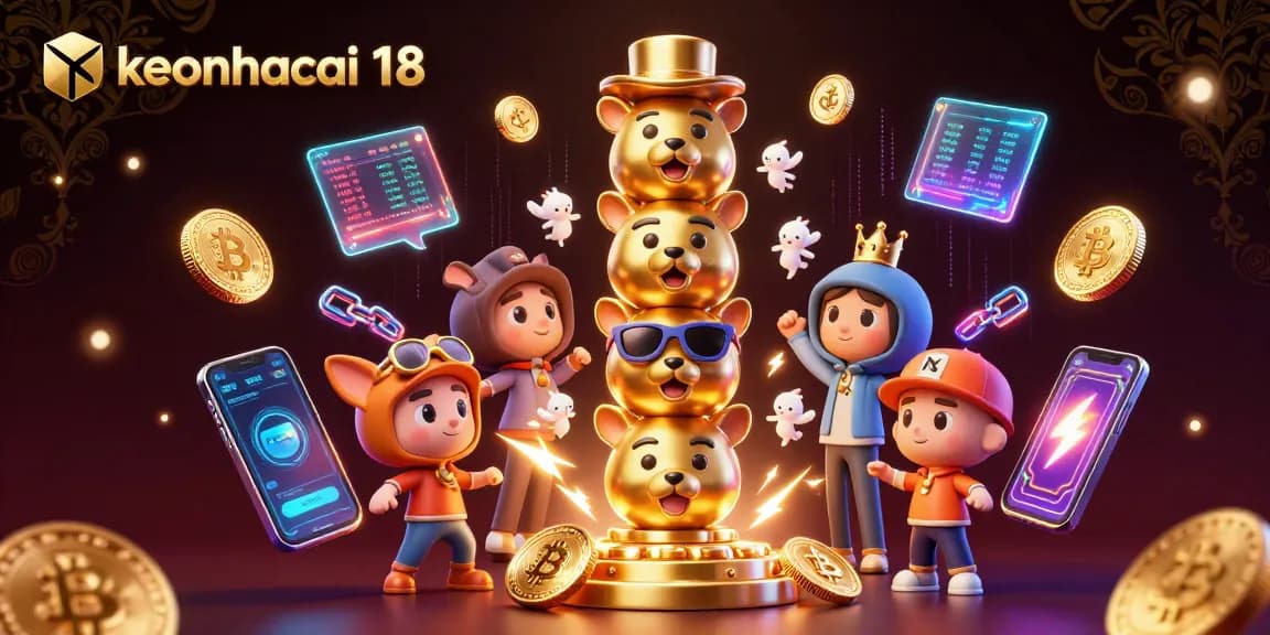 Place bets and win with keonhacai 18 at this vibrant digital casino illustration.