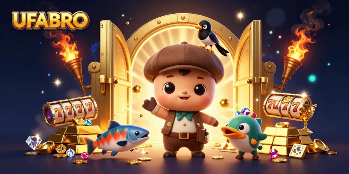 Place bets confidently at UFABRO with engaging, vibrant casino illustration showcasing the excitement.