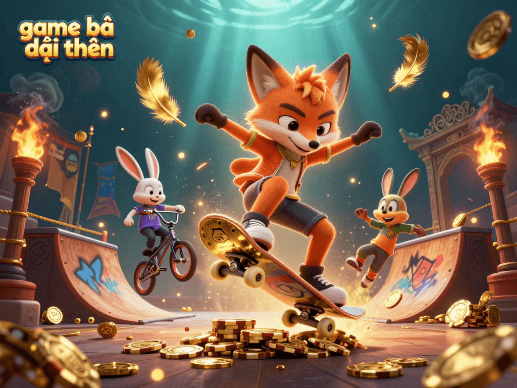 Engaging illustration showcasing game bài đổi thưởng with vibrant casino-themed characters and elements.