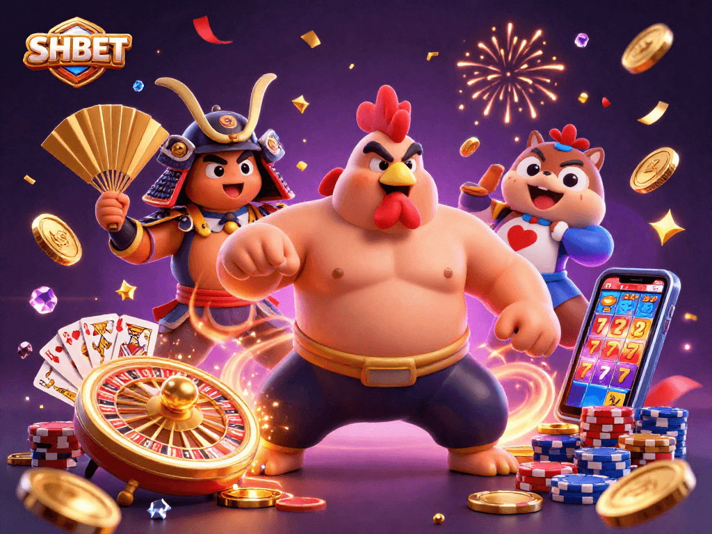 Engage in thrilling gambling adventures with SHBET as a powerful rooster, fierce cricket, and tanuki announce the excitement.