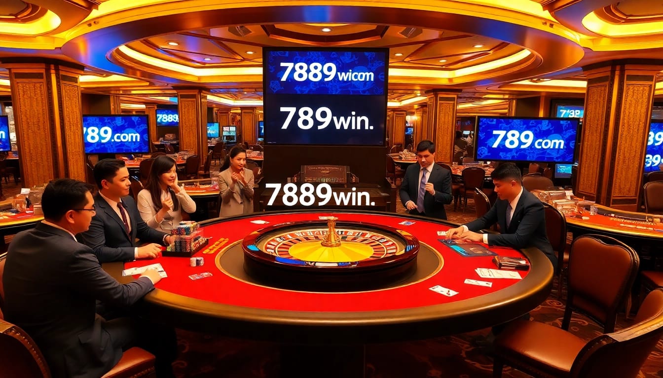 Experience high-stakes action at 789win com's luxurious casino tables with vibrant chips and cards.
