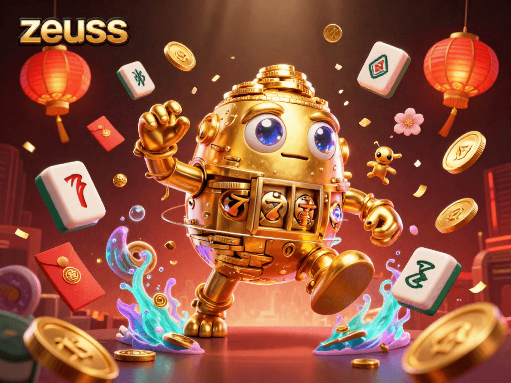 Experience thrilling zeus gameplay with a dynamic ancient golem surrounded by moneymaking symbols, creating excitement.