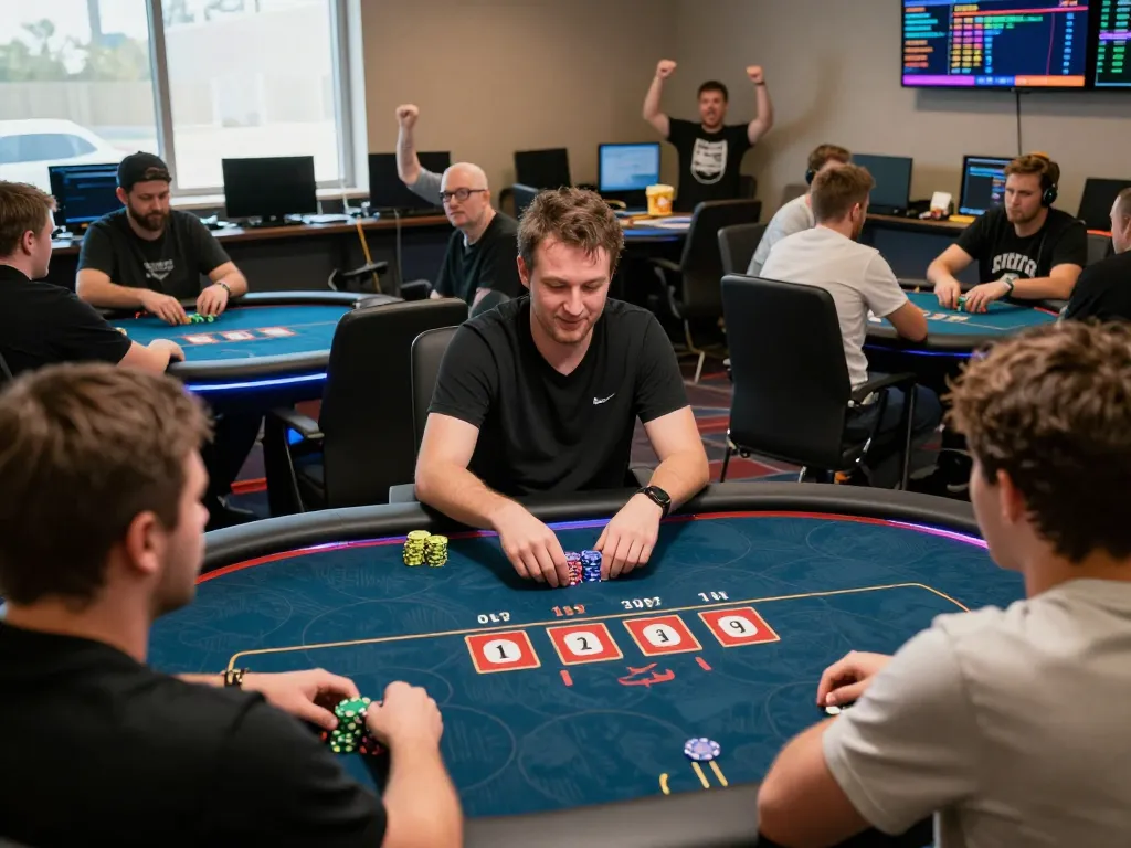 spinadvisor players celebrating a winning hand during an online poker tournament