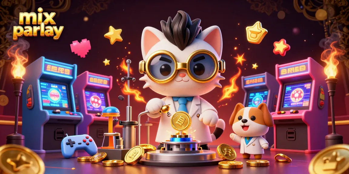 Experience thrilling mix parlay betting with vibrant 3D casino elements and characters.