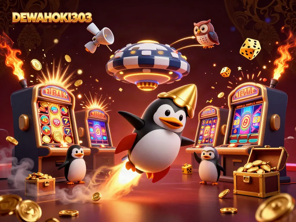 Menggali jackpot di DEWAHOKI303 sambil melihat penguin emas meluncur di luar angkasa