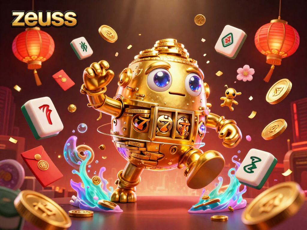 Experience thrilling zeus gameplay with a dynamic ancient golem surrounded by moneymaking symbols, creating excitement.