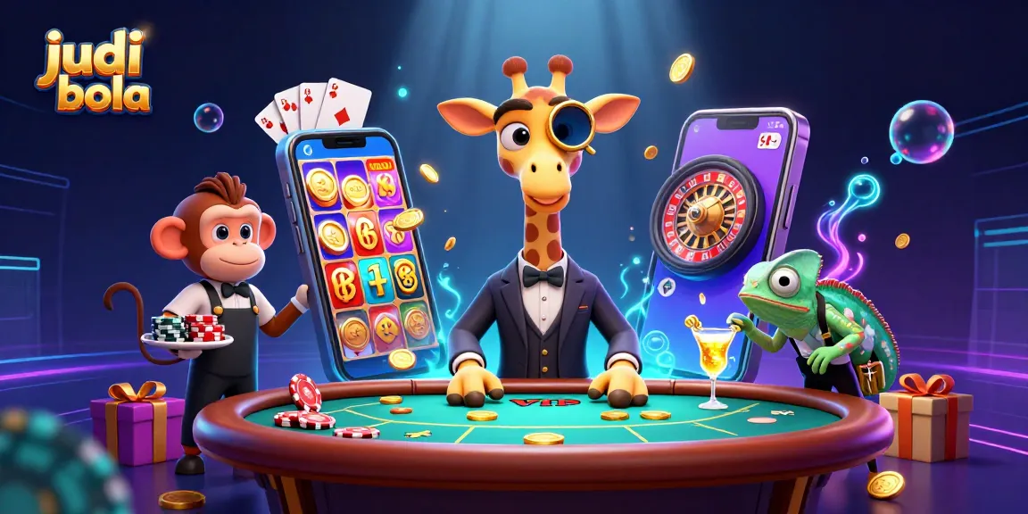 Bet on judi bola with lively 3D characters enjoying a vibrant casino atmosphere and rich visual details.