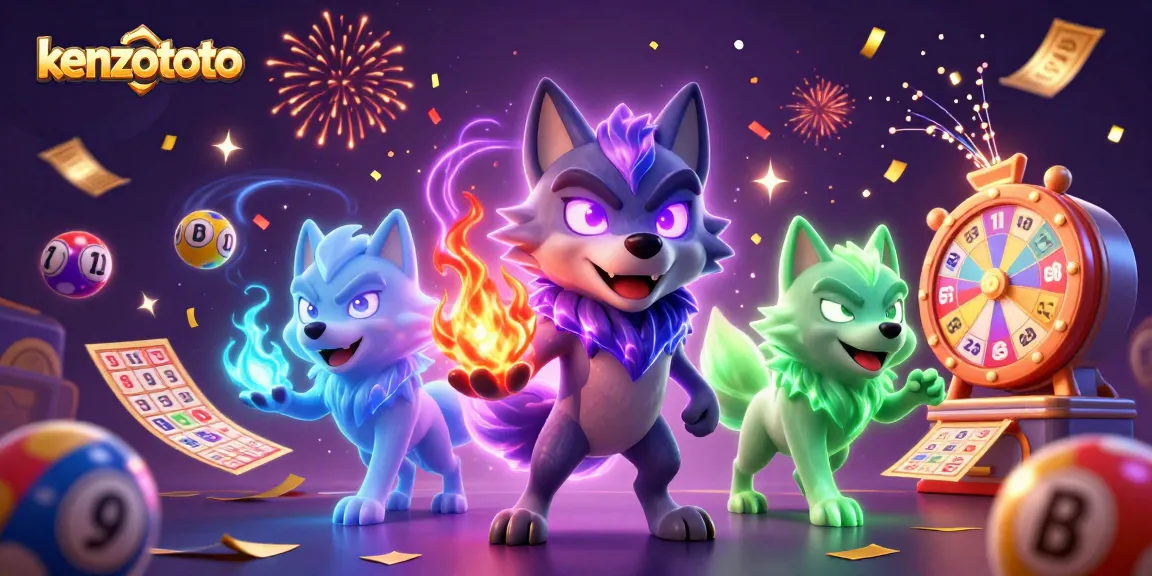 Experience kenzototo with thrilling lottery balls and ghostly wolves in an energetic casino setting.