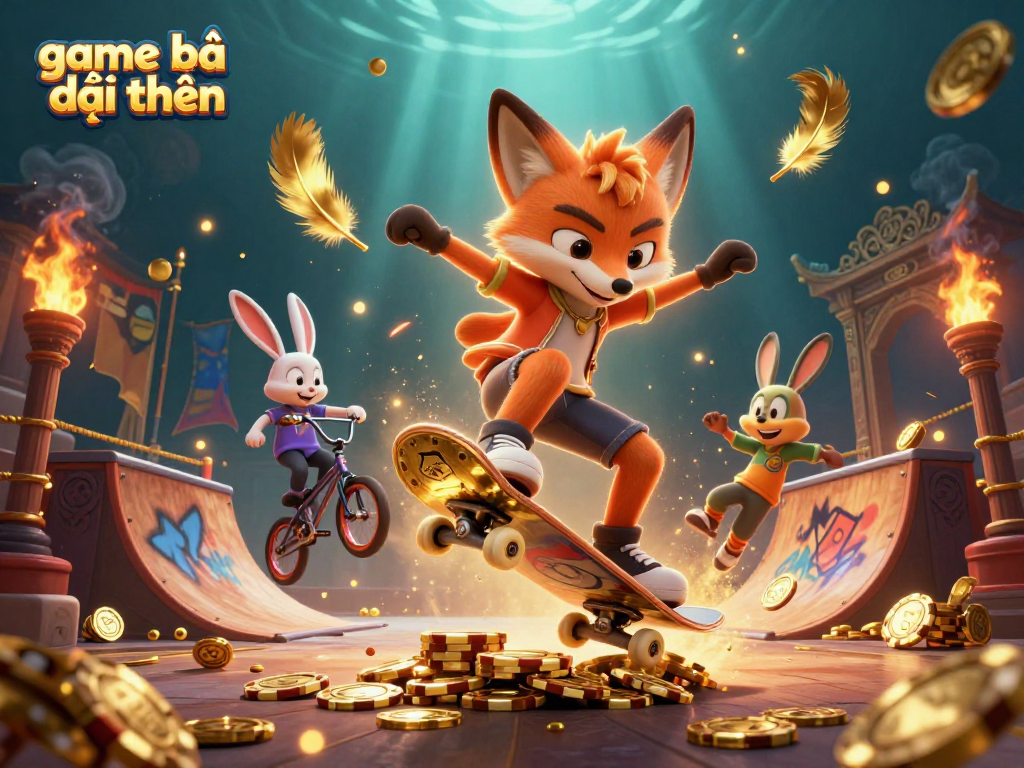 Engaging illustration showcasing game bài đổi thưởng with vibrant casino-themed characters and elements.