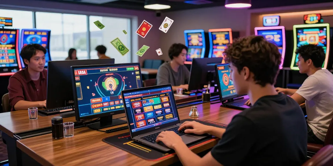Players experiencing USA online casinos in a vibrant virtual gaming lounge filled with excitement.
