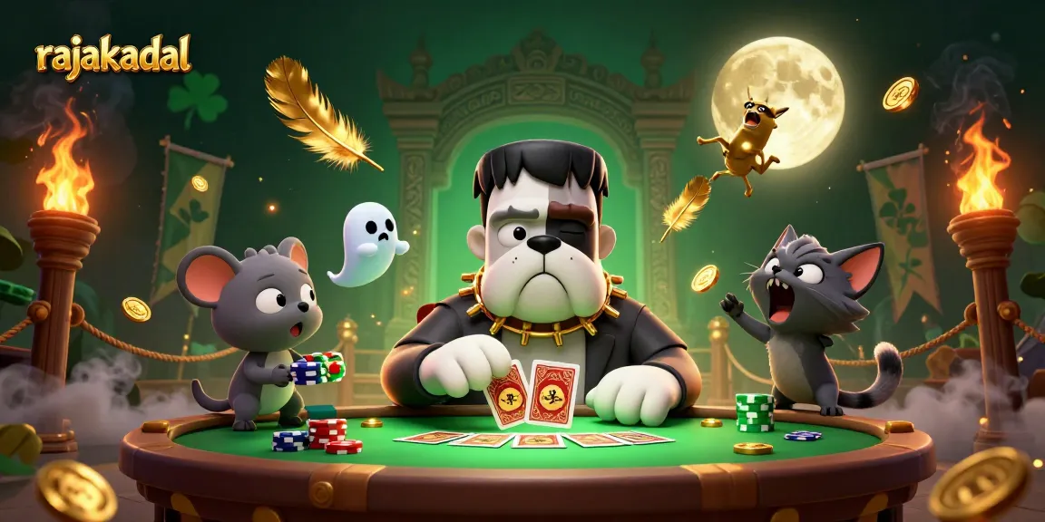 Jelajahi sensasi permainan di rajakadal dengan kartu yang dibagikan oleh monster bulldog Frankenstein dan chip mengapung oleh tikus hantu.