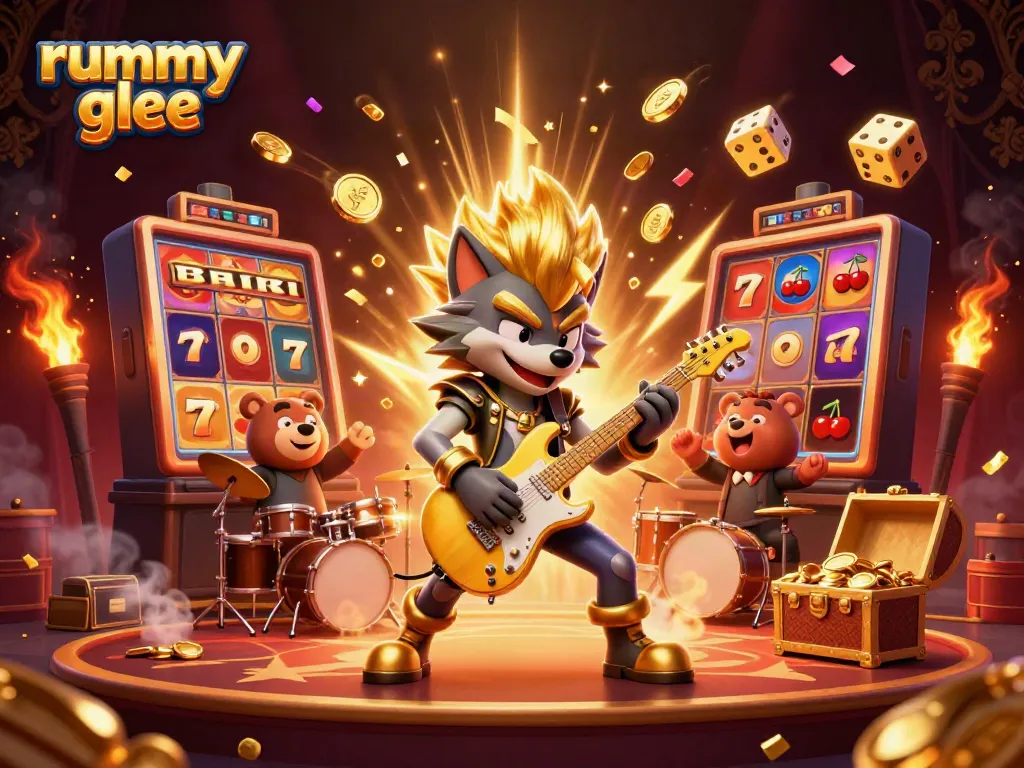 Rummy Glee memberi energi pada permainan kartu dengan visual menarik dan karakter animasi yang dinamis.