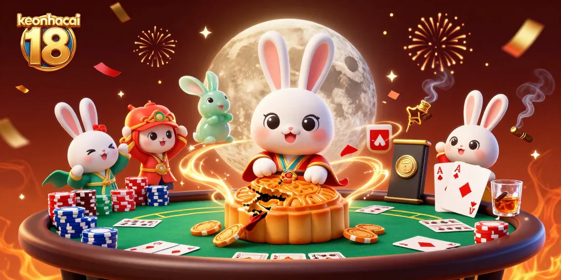 Engage in the excitement of keonhacai 18 with a captivating scene featuring a rabbit and gaming elements.