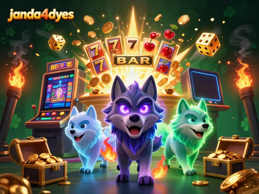 Permainan kasino janda4dyes menampilkan serigala fantasi dengan slot mesin jackpot yang melimpah.