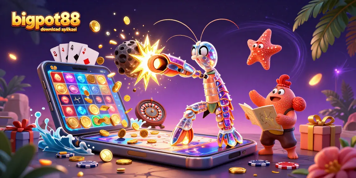 Engage with bigpot88 download aplikasi as the galactic samurai mantis shrimp battles asteroids, revealing treasures.