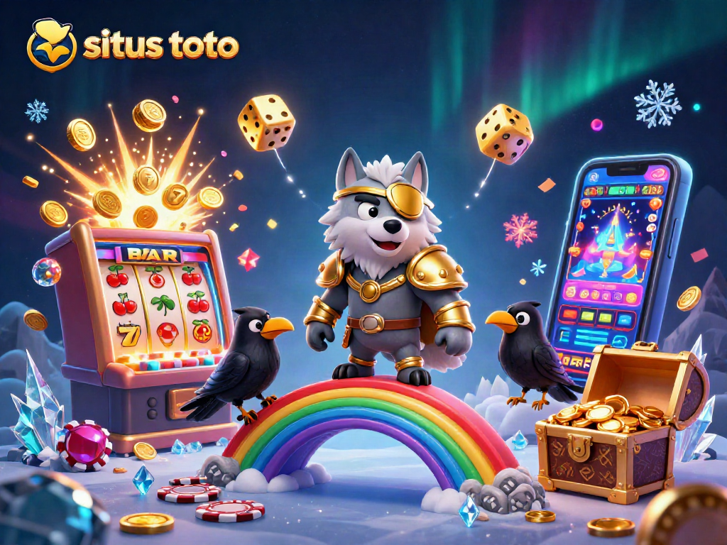 Engaging gameplay at situs toto with Odin, ravens, and vibrant casino elements creating excitement.
