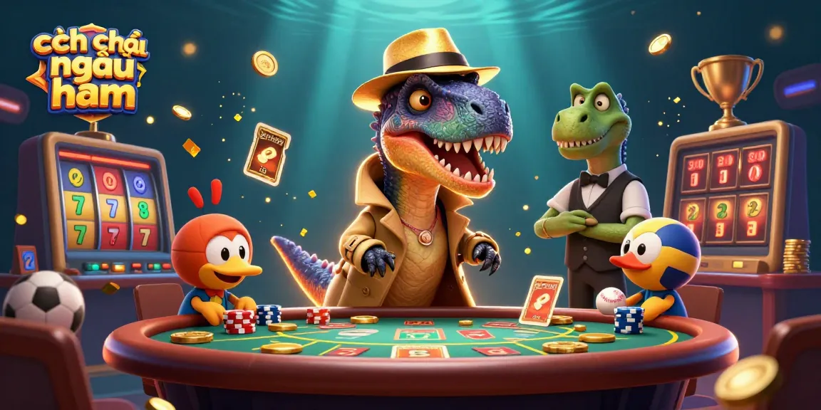 Experience the excitement of cách chơi ngầu hầm with a dynamic casino scene featuring magical creatures and casino elements.