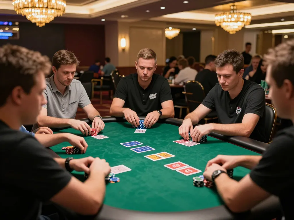 Intense moment showcasing professional poker gameplay with casinosscope for strategic betting insights