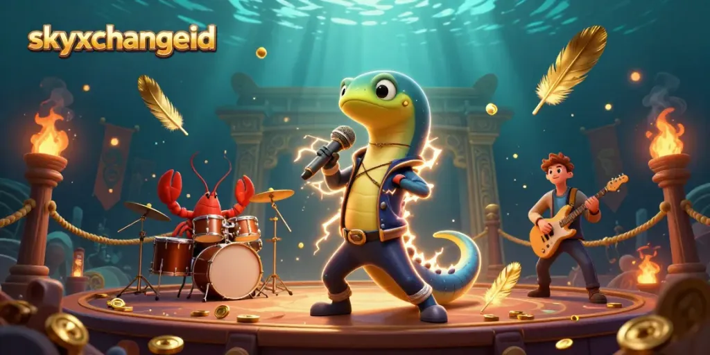 Experience thrilling bets with skyxchangeid in an animated underwater casino scene.