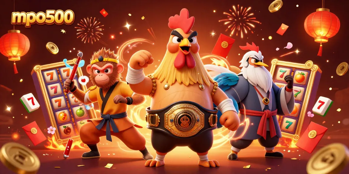 Engage with mpo500's thrilling features in this vibrant casino-themed digital illustration.