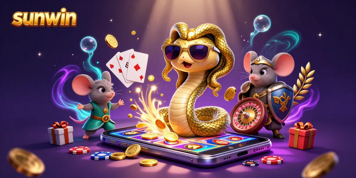 Experience thrilling gameplay with sunwin in our 3D casino illustration featuring dynamic game elements.