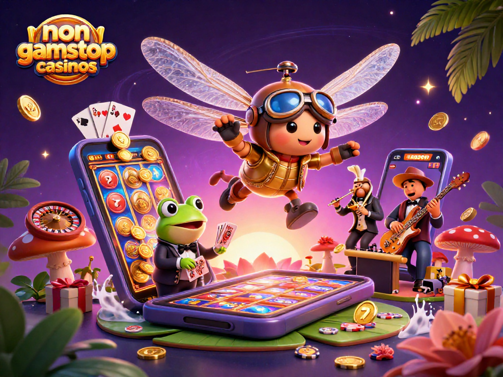 Experience excitement at non gamstop casinos with vibrant characters and thrilling game elements.