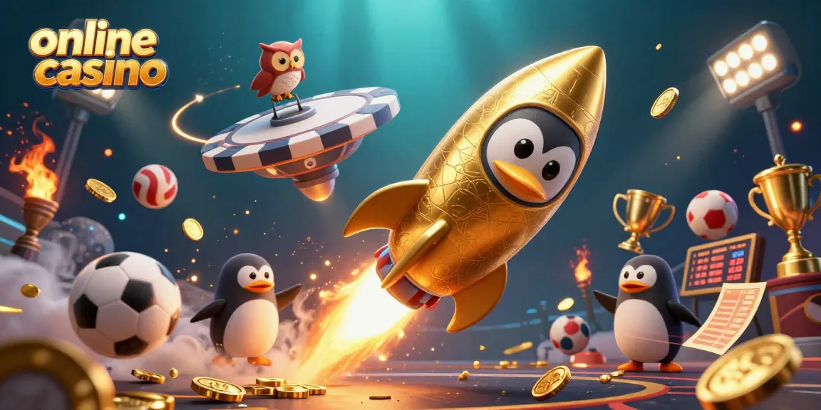 Engage in thrilling gameplay at this online casino with dynamic golden penguins and sports elements!