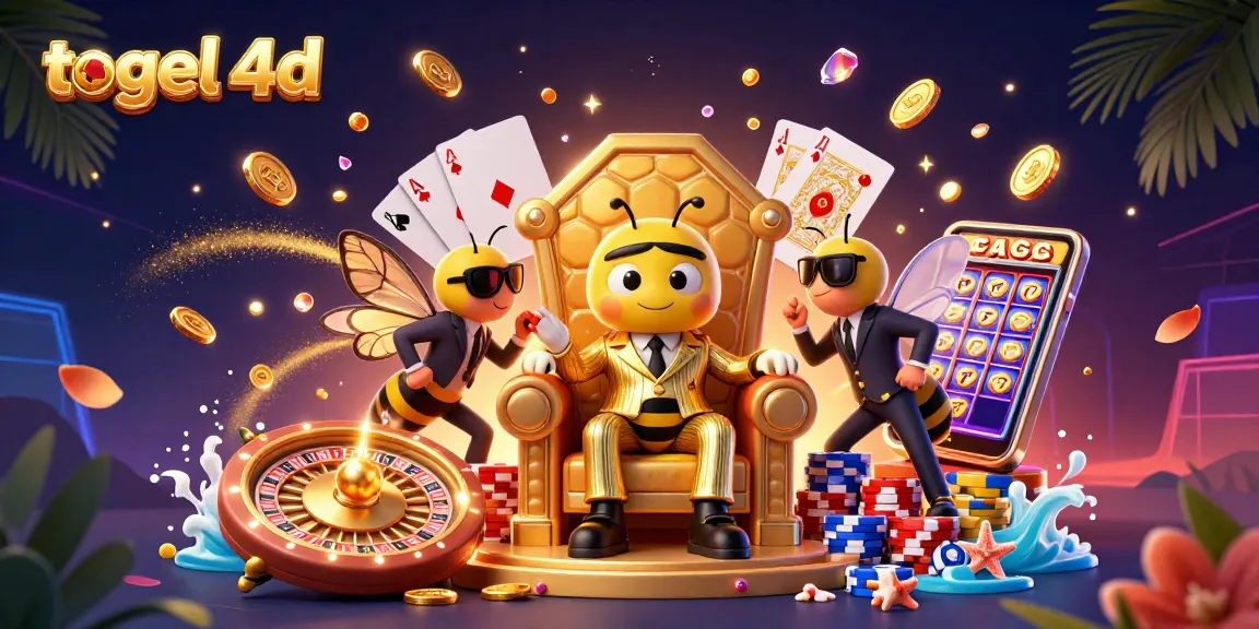 Experience the thrill of togel 4d with dynamic characters, floating gems, and vibrant casino elements.