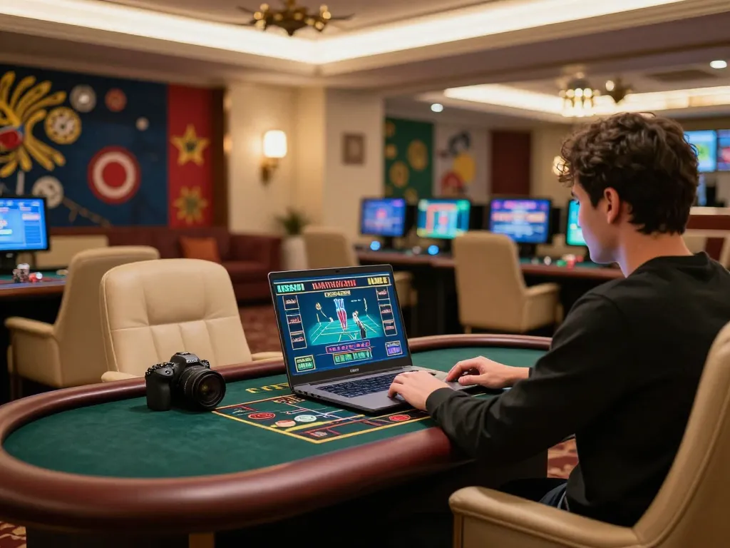 Player exploring live dealer games on vicwin platform from a premium home gaming setup