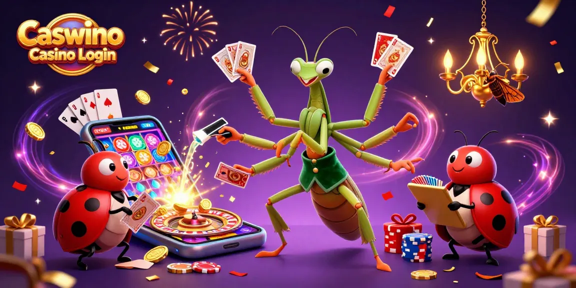 Win big at Caswino Casino Login with vibrant 3D illustration showcasing engaging gameplay elements.