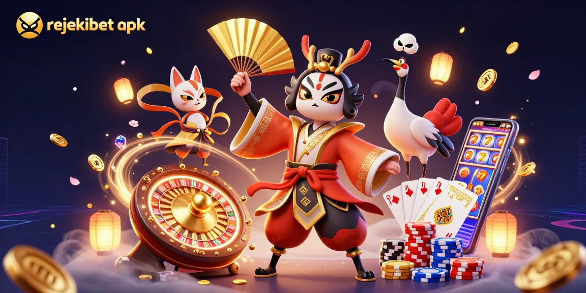 Experience winning thrills with rejekibet apk as vibrant characters celebrate a rich casino atmosphere.