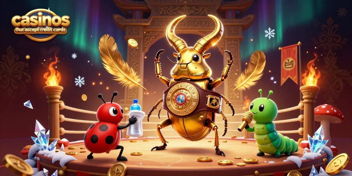 Engage in vibrant casino action with giant golden stag beetle at casinos that accept credit cards.