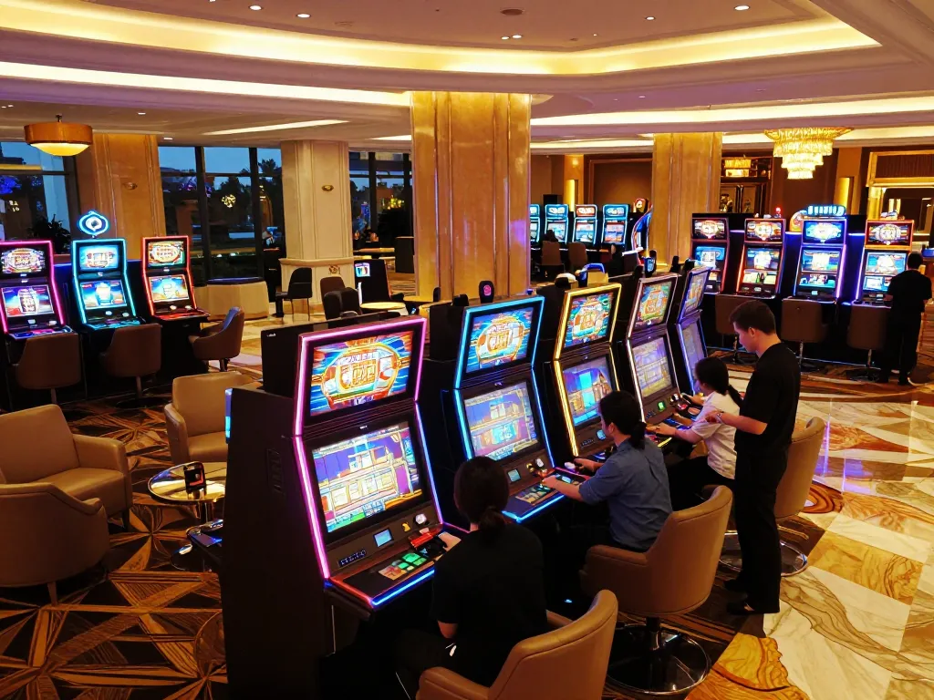 Experience F88BET excitement with vibrant casino slot machines and engaged players.