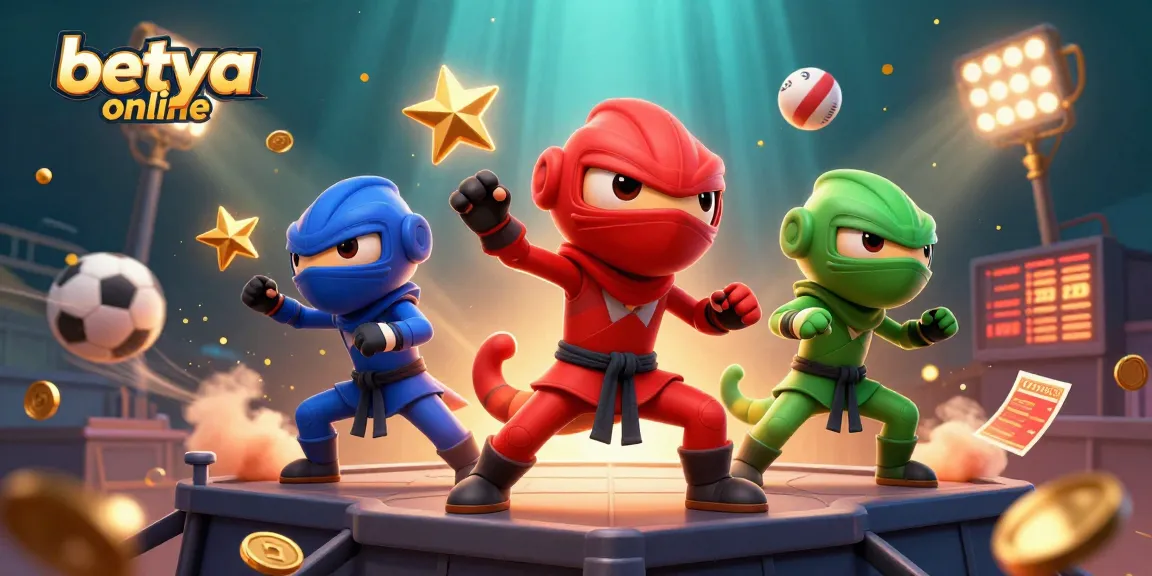 Engage in thrilling bets with betya online as colorful ninjas clash amidst dynamic sports elements