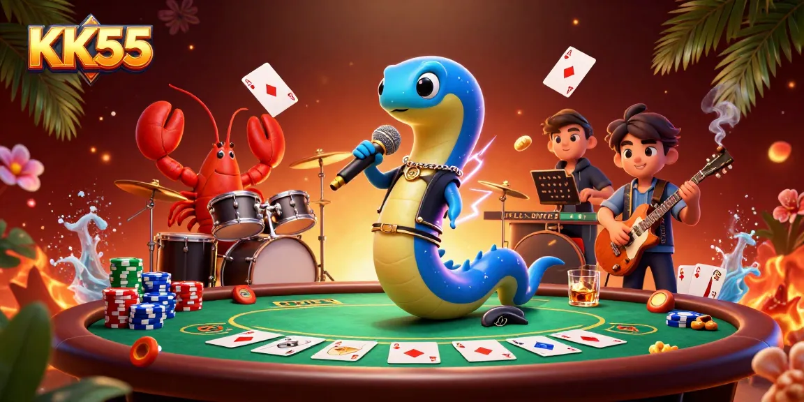 Experience thrilling games at KK55 with our vibrant underwater casino performance featuring dynamic electric eel DJ.