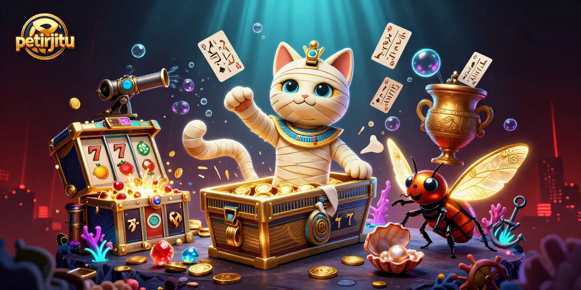 Petirjitu menghadirkan muatan penuh keberuntungan di kasino virtual dengan simbol slot berkilau.