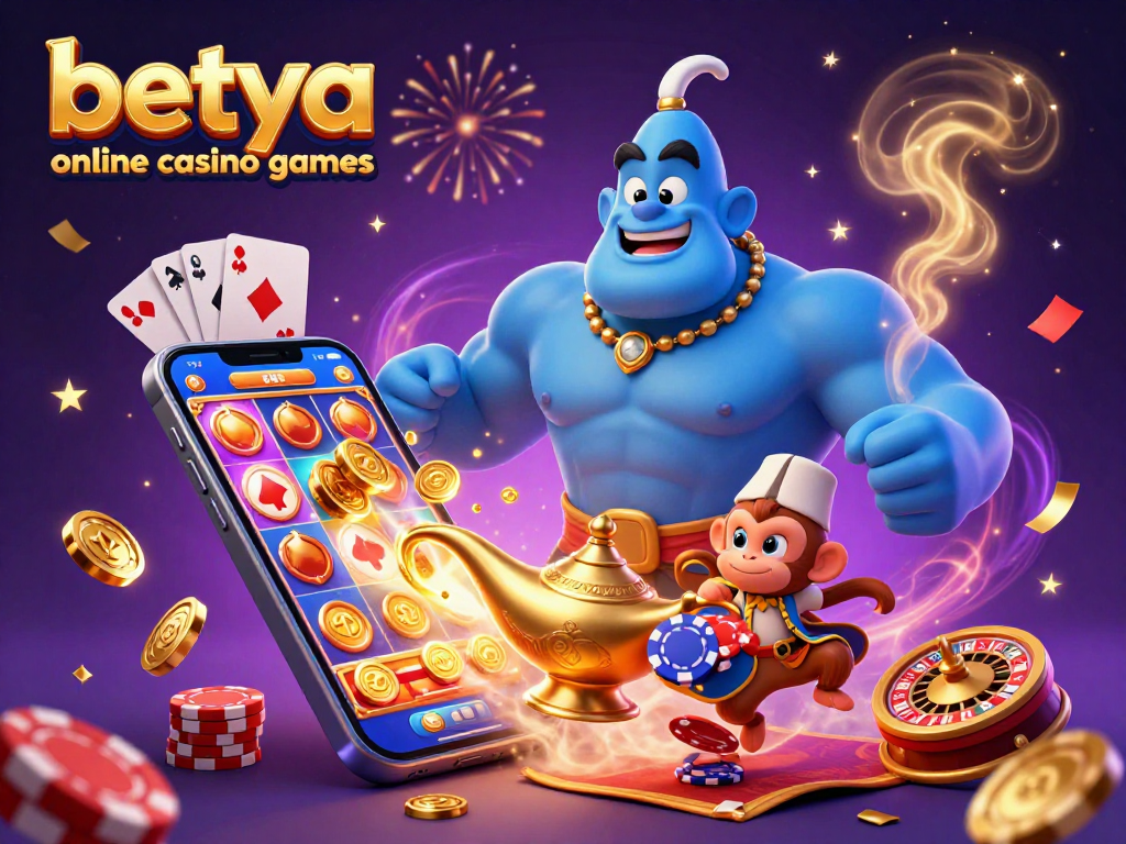 Experience excitement with betya online casino games featuring a genie, monkey, and magic carpet!