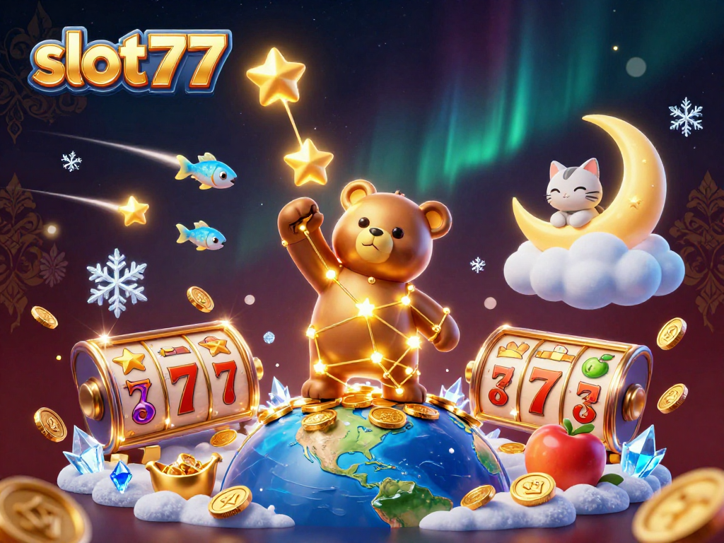 Spin the reels at slot777 and win jackpots with vibrant casino-themed 3D illustration.