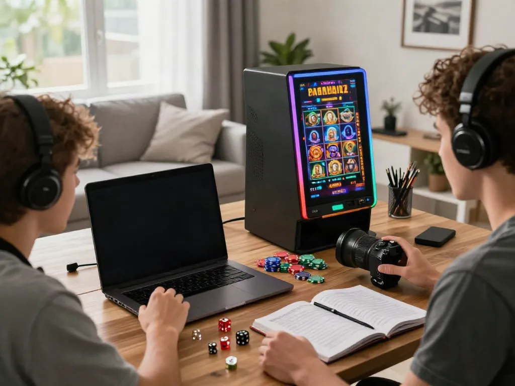 Engaging online gaming scene featuring akunjp with vibrant graphics and colorful decor.
