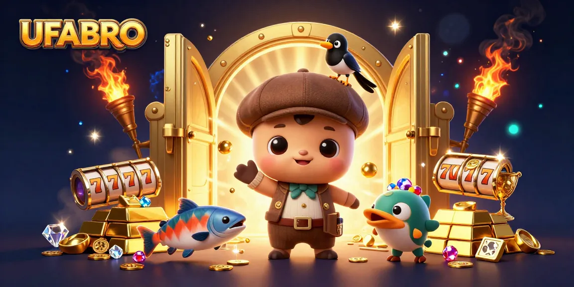 Place bets confidently at UFABRO with engaging, vibrant casino illustration showcasing the excitement.