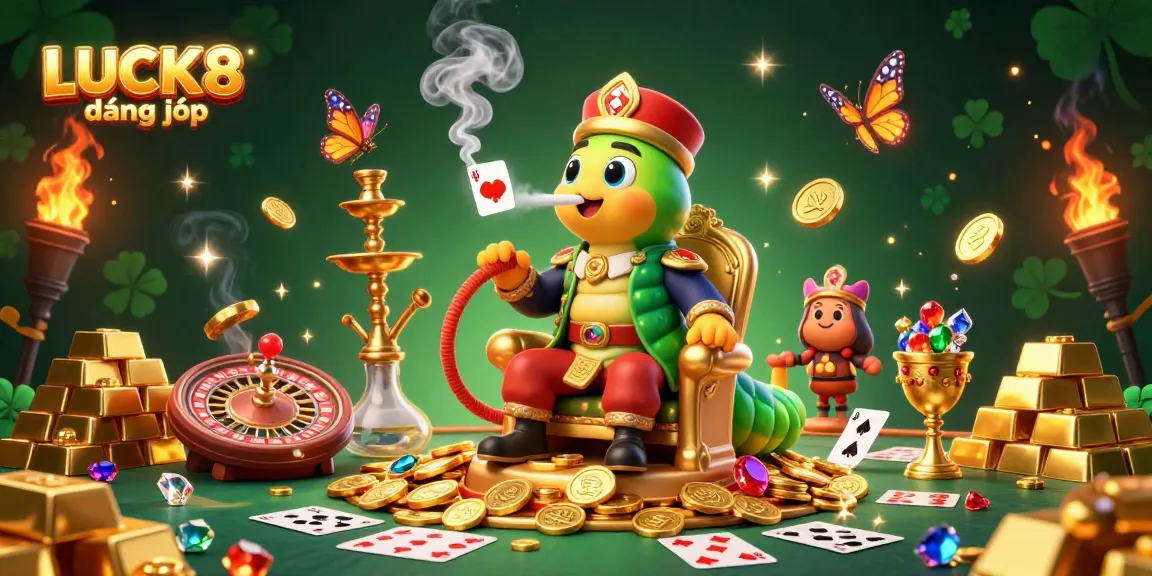 Experience LUCK8 đăng nhập thrills with a vibrant casino scene filled with poker symbols and gold treasures.