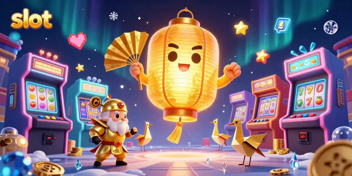 Putaran slot yang mengasyikkan di kasino malam dengan karakter beruntung dan mesin taruhan.