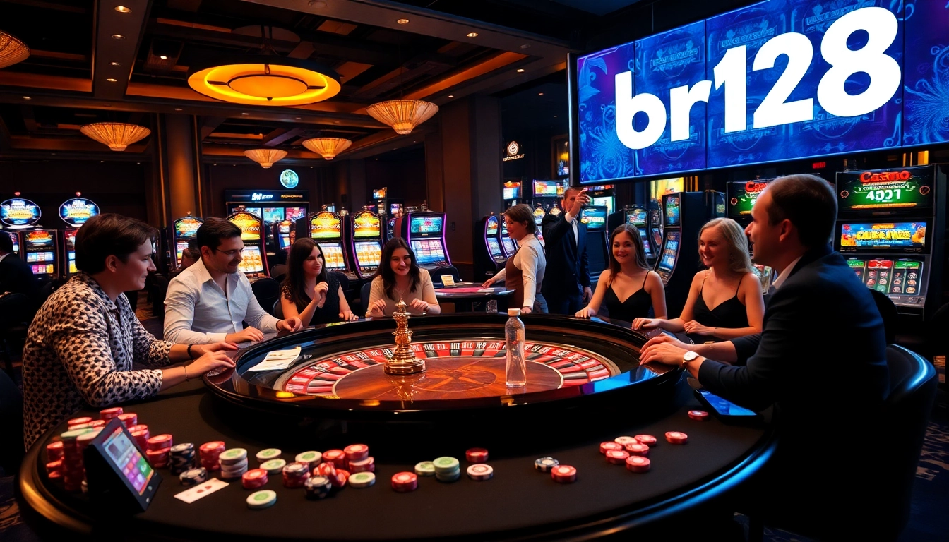 Experience the excitement of bro138 as players celebrate wins at a vibrant casino table.