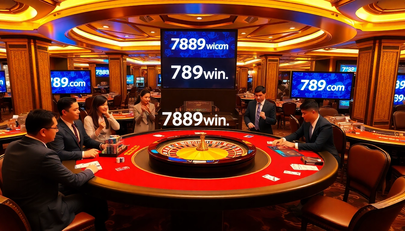 Experience high-stakes action at 789win com's luxurious casino tables with vibrant chips and cards.